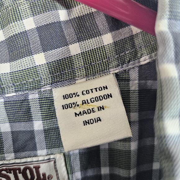 Resistol Men's Large Long Sleeve Button Down Western 100% Cotton - Picture 3 of 4